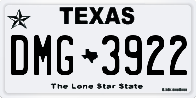 TX license plate DMG3922