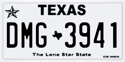 TX license plate DMG3941