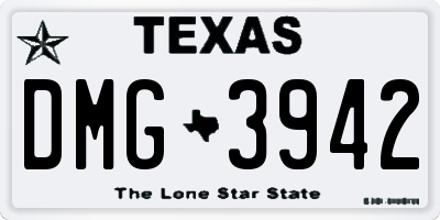 TX license plate DMG3942