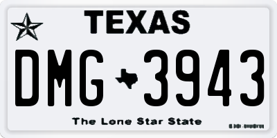 TX license plate DMG3943