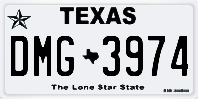 TX license plate DMG3974