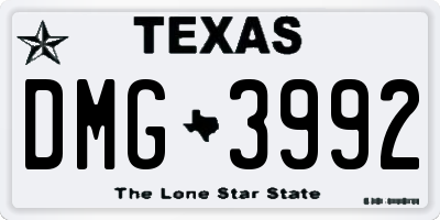 TX license plate DMG3992