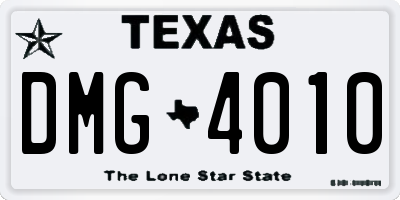 TX license plate DMG4010