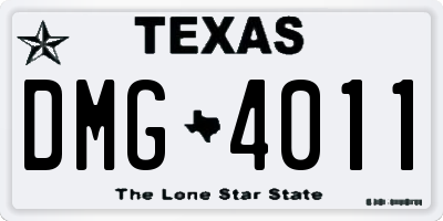 TX license plate DMG4011