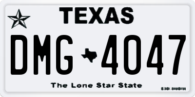TX license plate DMG4047