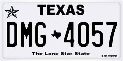 TX license plate DMG4057