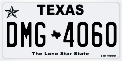 TX license plate DMG4060
