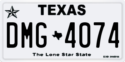 TX license plate DMG4074
