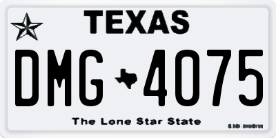 TX license plate DMG4075