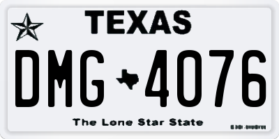 TX license plate DMG4076
