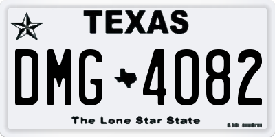TX license plate DMG4082