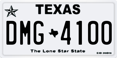 TX license plate DMG4100