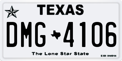 TX license plate DMG4106