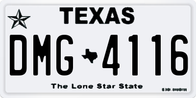 TX license plate DMG4116