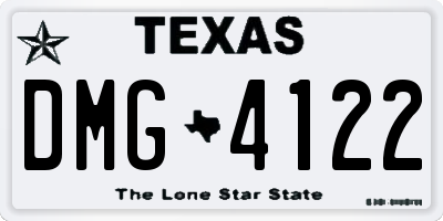 TX license plate DMG4122