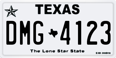 TX license plate DMG4123
