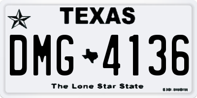 TX license plate DMG4136