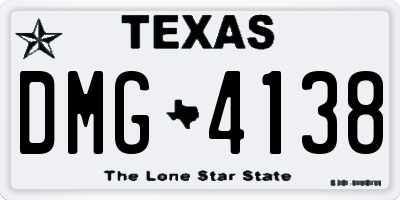 TX license plate DMG4138