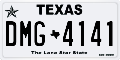 TX license plate DMG4141