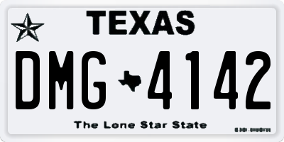 TX license plate DMG4142