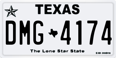 TX license plate DMG4174
