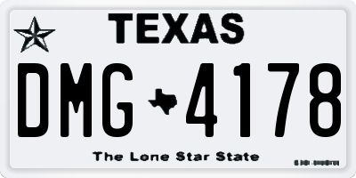 TX license plate DMG4178