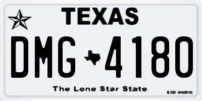 TX license plate DMG4180