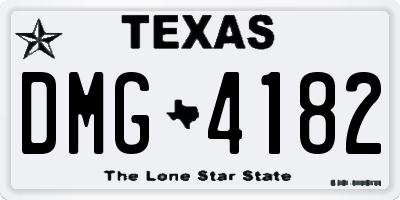 TX license plate DMG4182
