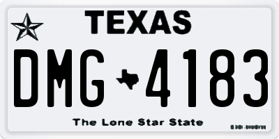 TX license plate DMG4183