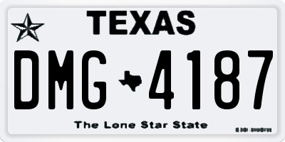 TX license plate DMG4187