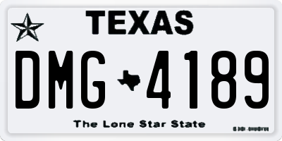 TX license plate DMG4189