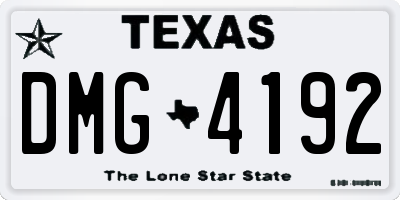 TX license plate DMG4192