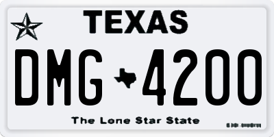 TX license plate DMG4200