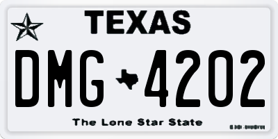 TX license plate DMG4202