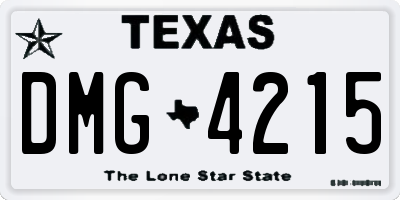 TX license plate DMG4215