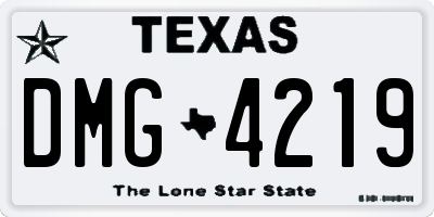 TX license plate DMG4219