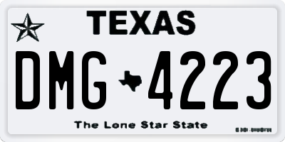 TX license plate DMG4223