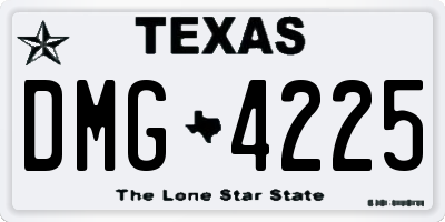 TX license plate DMG4225