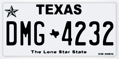 TX license plate DMG4232