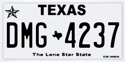 TX license plate DMG4237