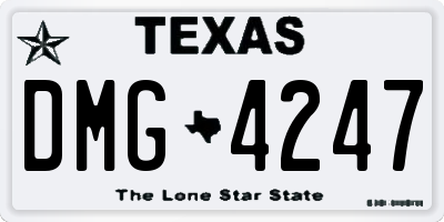 TX license plate DMG4247