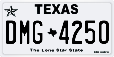 TX license plate DMG4250