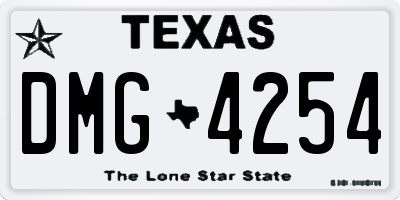 TX license plate DMG4254