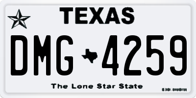 TX license plate DMG4259