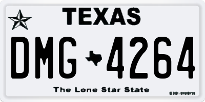 TX license plate DMG4264