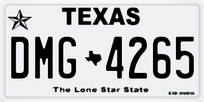 TX license plate DMG4265