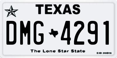 TX license plate DMG4291
