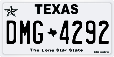 TX license plate DMG4292