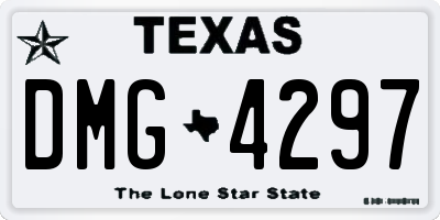 TX license plate DMG4297