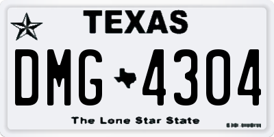 TX license plate DMG4304